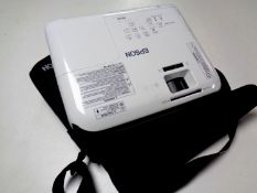 An Epsom LCD projector in carry bag with screen