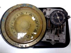 A 20th century brass ship's compass together with a further compass with mechanism