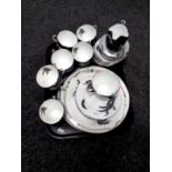 Thirty-eight pieces of Royal Albert Night and Day bone tea china together with two further china