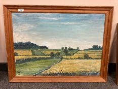 Continental school : A farm landscape, oil on canvas,