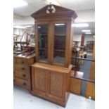 A 19th century mahogany glaze double door bookcase,