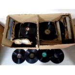 Two boxes containing a large quantity of 78s on Decca, Colombia,