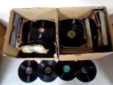 Two boxes containing a large quantity of 78s on Decca, Colombia,