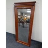 A 19th century walnut framed bevel edged hall mirror