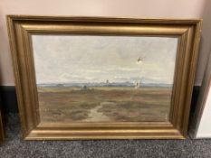 J Grough : A marsh landscape, oil on canvas,