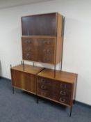 A four piece mid 20th century Vanson modular unit