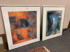 Two continental colour prints depicting abstract studies,