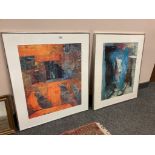 Two continental colour prints depicting abstract studies,
