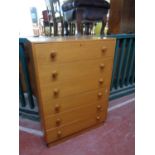 A mid 20th century teak six drawer chest