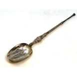 A large silver gilt copy of an anointing spoon by Elkington,