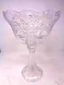 A large cut glass comport on stand, height 39.