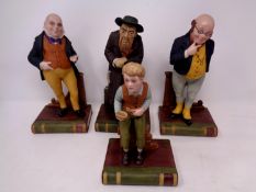 A set of eight Aynsley Dickens Series figures to include Oliver Twist, Sam Weller,