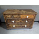 A Victorian pine four drawer chest (a/f)