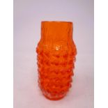 A Whitefriars textured vase, tangerine, height 17.