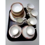 A tray containing 27 pieces of Royal Doulton Darjeeling tea china