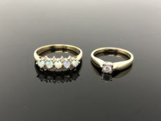 Two 9ct gold rings,