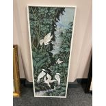 Continental school : Herons in foliage, oil on canvas,