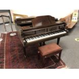 A mahogany cased baby grand piano by Altona, 140 cm wide,