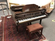 A mahogany cased baby grand piano by Altona, 140 cm wide,