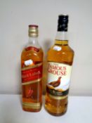 A bottle of Johnnie Walker red label old scotch whisky 1 litre,