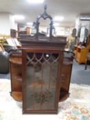 A Victorian mahogany wall cabinet with shelves,