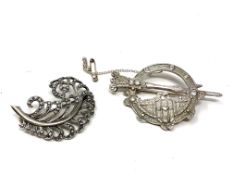 Two silver brooches