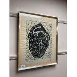 A continental monochrome print, signed in pencil, dated '67,