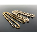 Two vintage gold plated chains