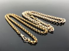 Two vintage gold plated chains