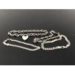 Four silver bracelets