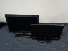 An LG 26'' LCD TV together with a Luxor 22'' LCD TV