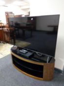 A Samsung 48'' LCD TV with remote together with a Panasonic 4K Blu Ray player with remote,