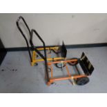 Two metal multi purpose trolleys