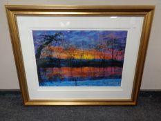 A Rolf Harris signed limited edition print, Dawn over the River, No.