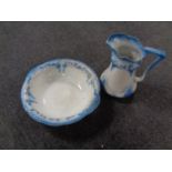 A Victorian glazed pottery wash jug and basin