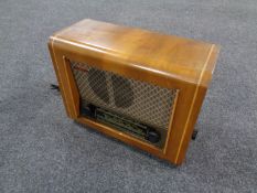 A Pye walnut cased valve radio