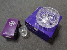 A pair of Edinburgh Crystal whisky tumblers (boxed) together with an Edinburgh Crystal