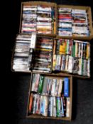 Five boxes containing a large quantity of DVDs and DVD box sets
