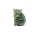A carved Chinese jade figure of a monkey, height 6 cm.