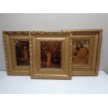 Three 19th century gilt framed crystoleums (as found)