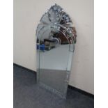 A contemporary all glass Venetian style mirror CONDITION REPORT: Small chip