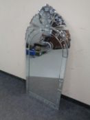 A contemporary all glass Venetian style mirror CONDITION REPORT: Small chip