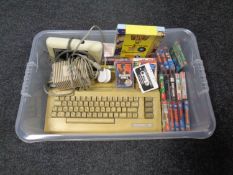 A Commodore 64 computer with lead,