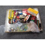 A box containing a quantity of 20th century die cast vehicles,