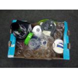 A box containing assorted glassware,