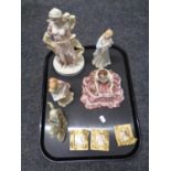 A tray containing Wedgwood classical collection figurine, Enchantment,