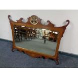 A 19th century Chippendale style overmantel mirror