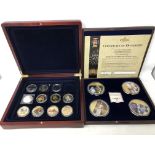 A collection of British Royal Family commemorative coins.