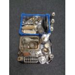 A box of a large quantity of silver and plated items