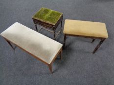 Three piano stools